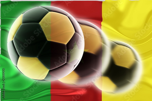 Flag of Cameroon wavy soccer