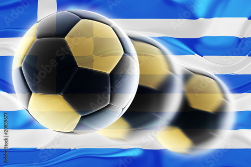 Flag of Greece wavy soccer