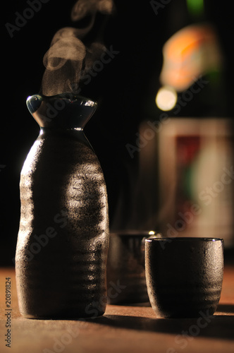 Sake Bottle Jug and Cup.