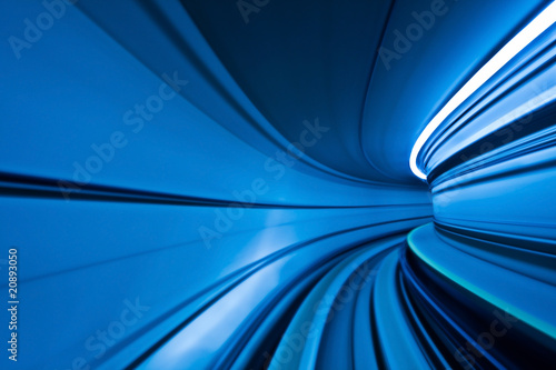 Abstract Blue Motion Curve