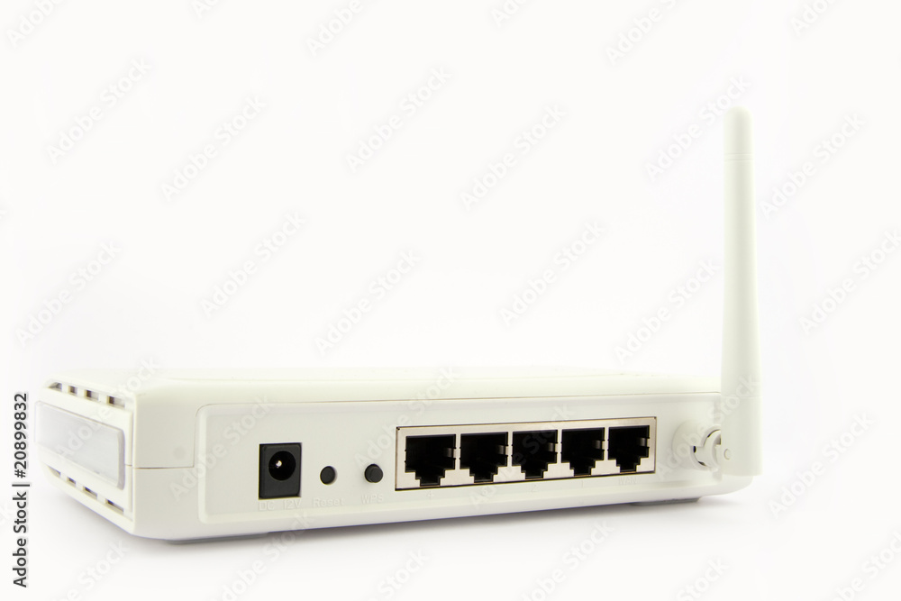 Internet wireless router isolated on white background