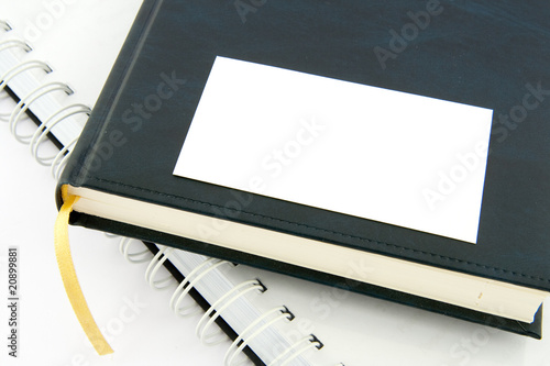 Empty business card with diary