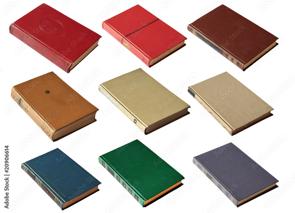 set of old books isolated set of old books isolated