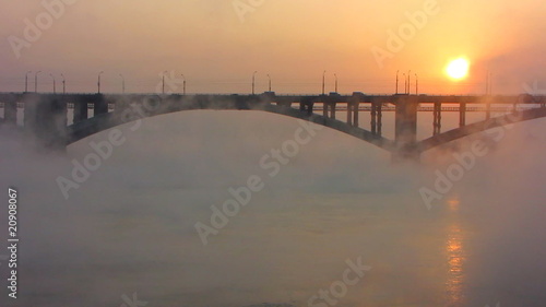 Wallpaper Mural River,bridge, mist, sun. Torontodigital.ca