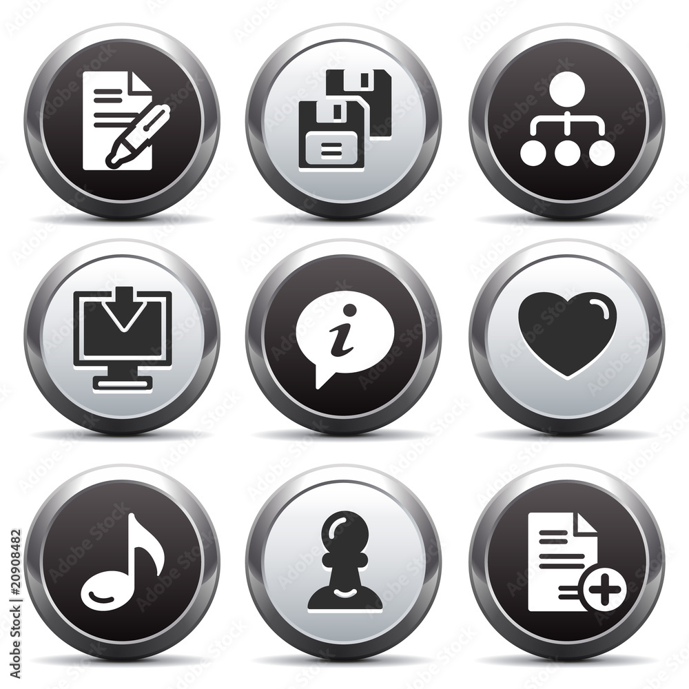 Metal button with icon 10 Metal button with icon 10