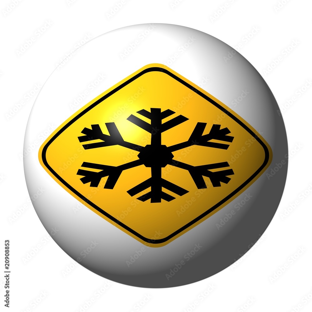 sphere with danger extreme cold sign on exterior illustration sphere with danger extreme cold sign on exterior illustration