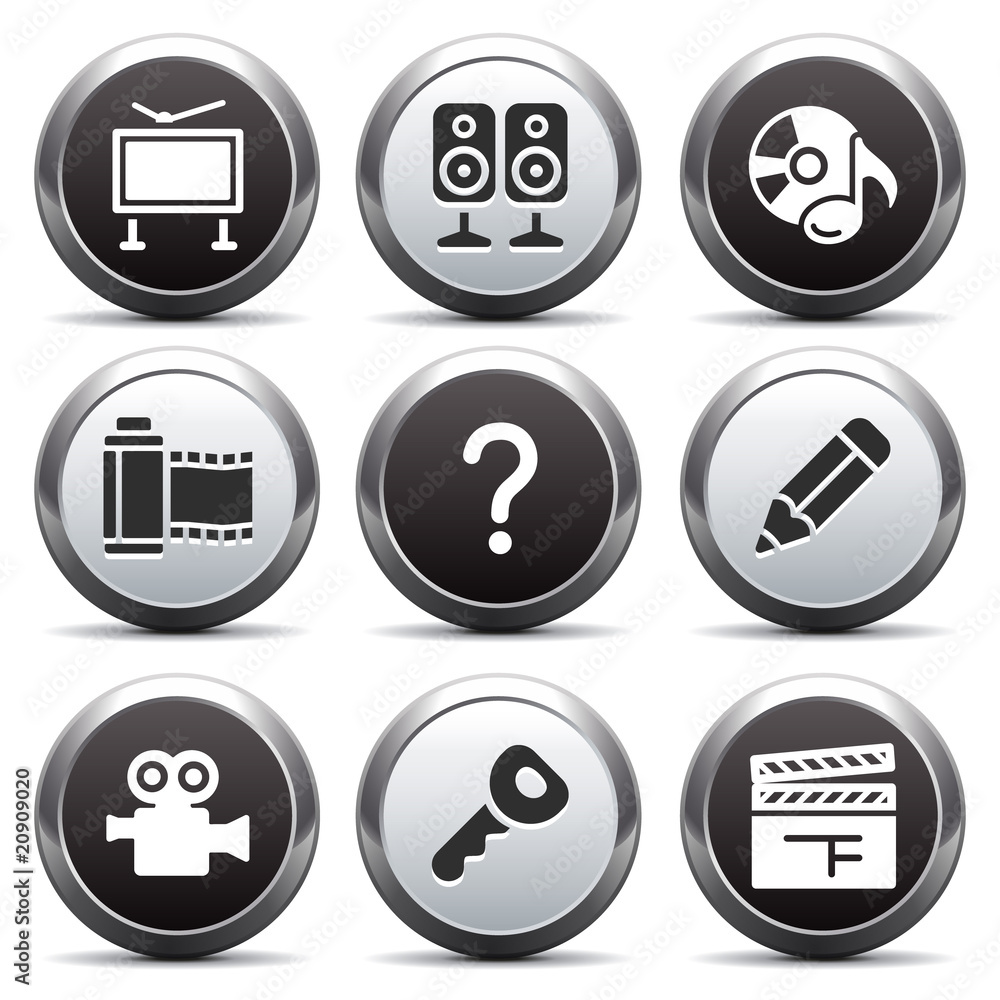 Metal button with icon 28
