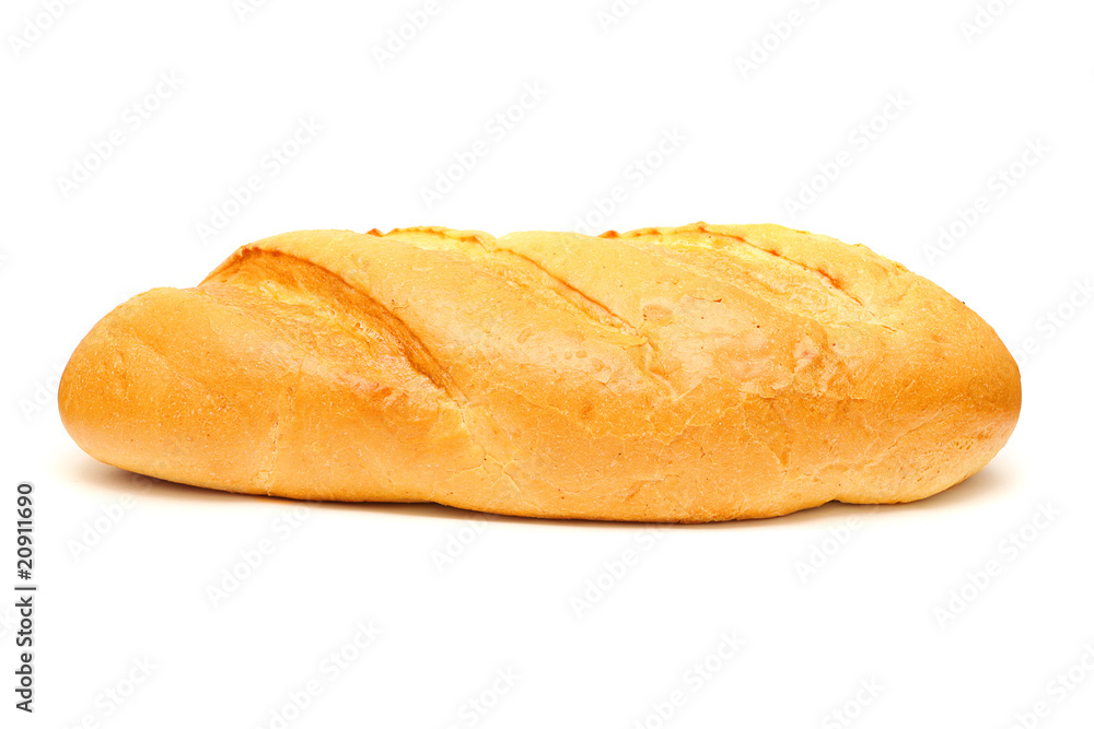 crusty tasty bread isolated on a white background
