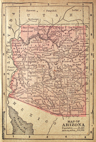1880 Map of Arizona