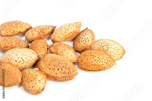 Almond kernel isolated on white background