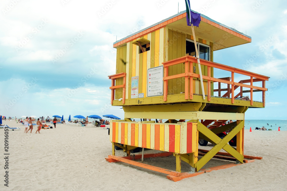 Naklejka premium lifeguard tower in miami