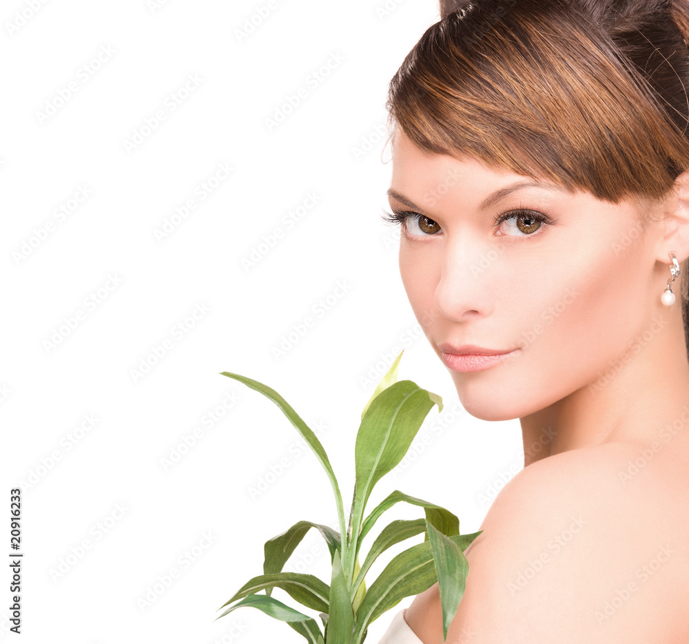woman with sprout woman with sprout
