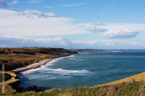 The wild sea in the countryside