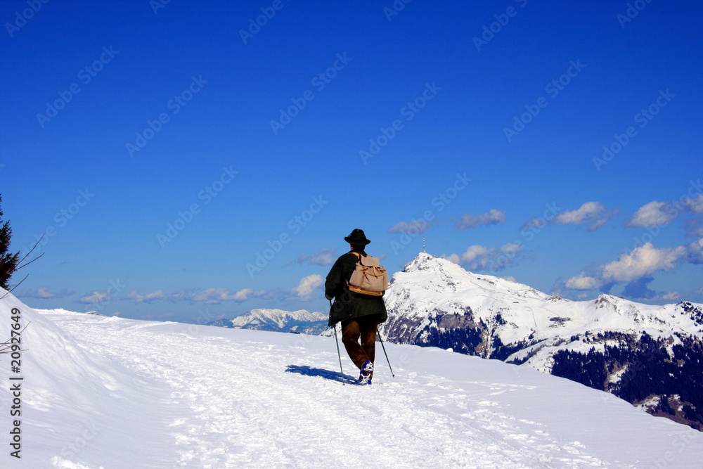 Bergwanderer im Winter