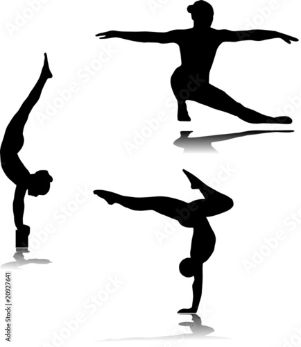 gymnastics silhouettes vector