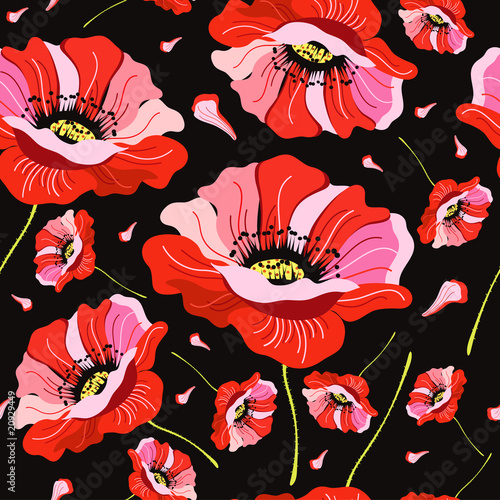 Floral maki seamless pattern