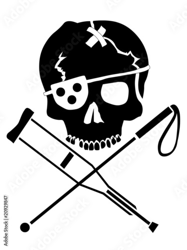 Tablou canvas No Jackass Pirate Logo Tattoo