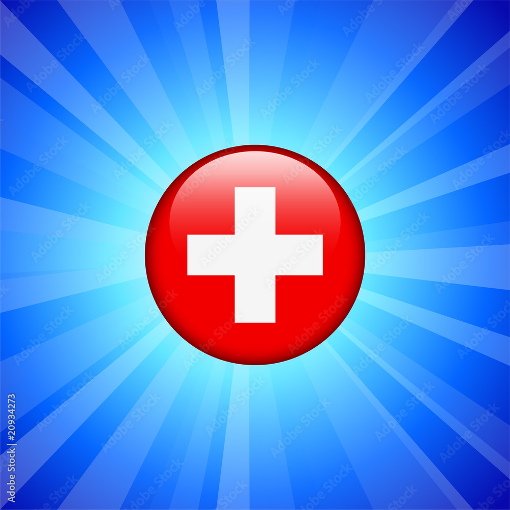 Fototapeta premium Switzerland Flag Icon on Internet Button