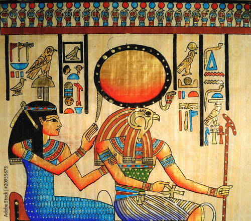 Papiro egizio con dio Horus