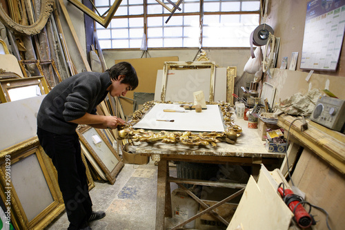 Canvastavla Atelier de dorure