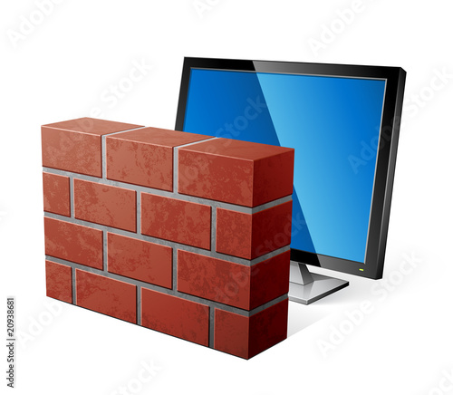 Firewall pare-feu / concept protection informatique