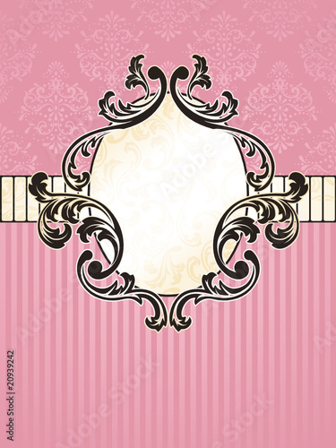 Elegant oval French vintage label