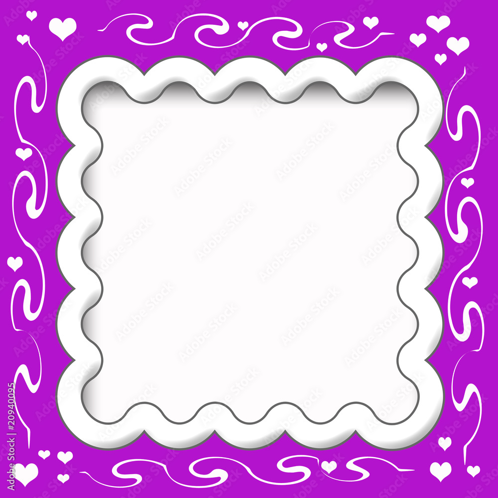 purple frilly frame