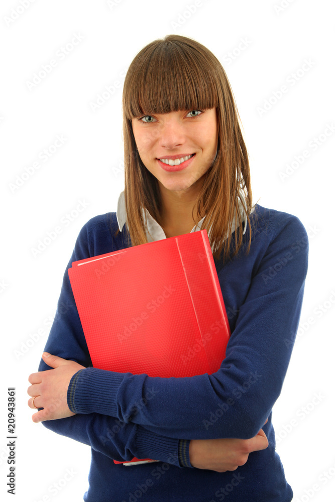 smiling girl wiht a  book