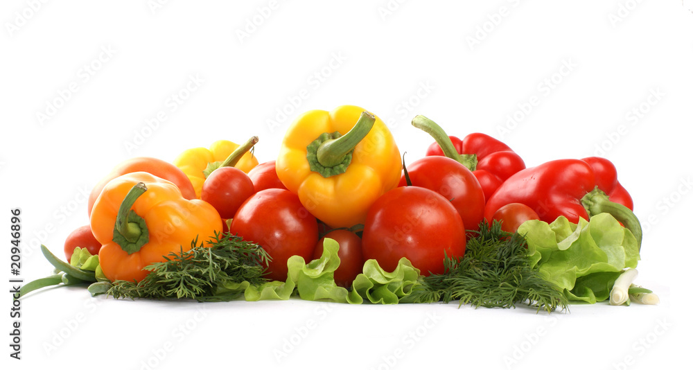 Fresh tasty vegetables isolated on white Fresh tasty vegetables isolated on white