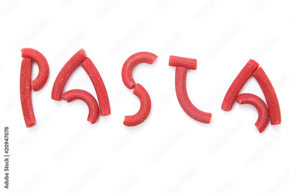 red pasta writing red pasta writing