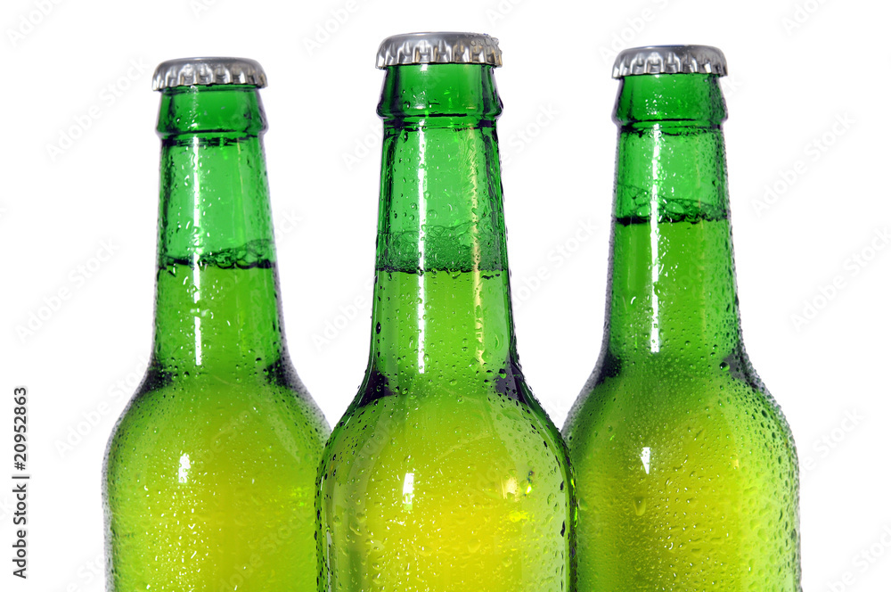 Three Green Beer Bottles Three Green Beer Bottles