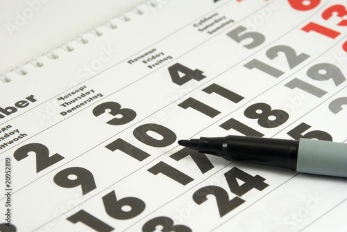 Calendar and marker
