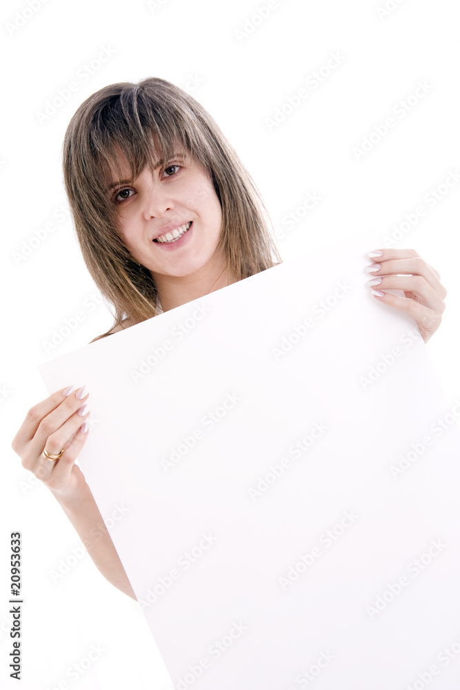 woman with empty card