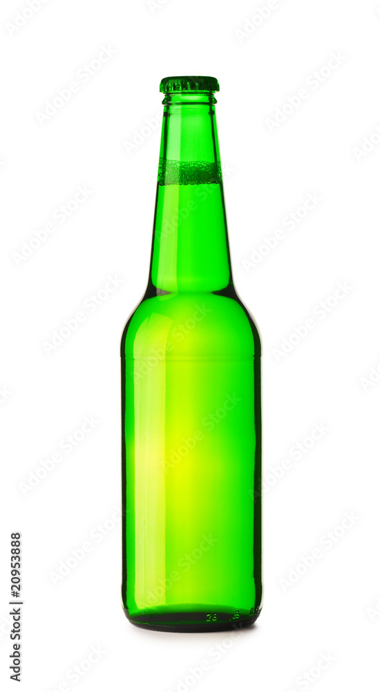 isolated green bottle of beer isolated green bottle of beer