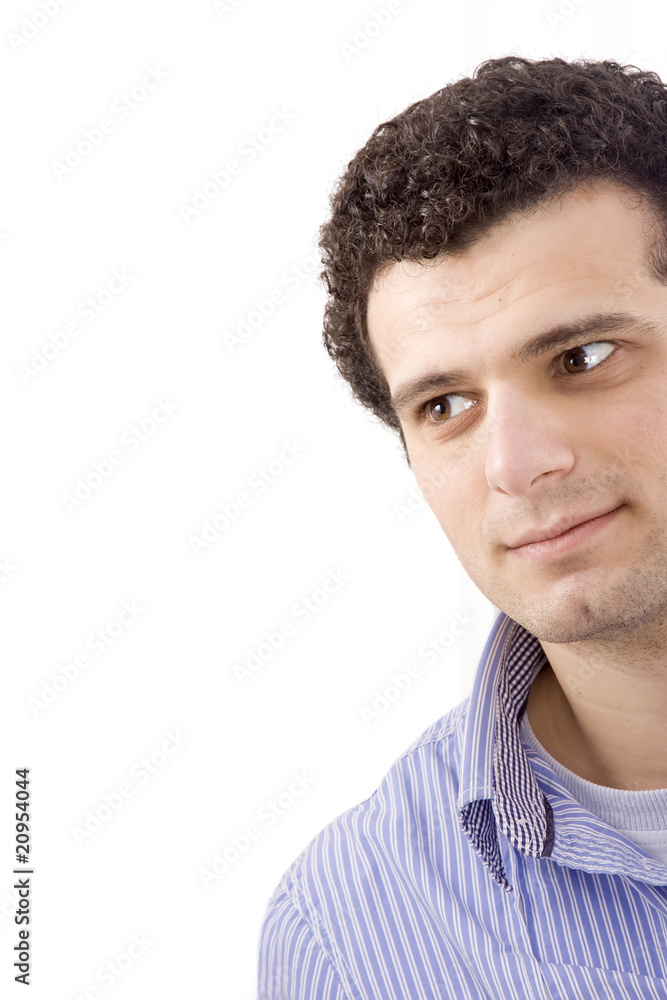 man isolated over a white background man isolated over a white background