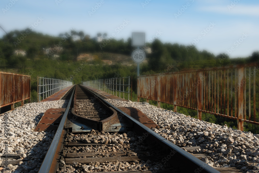 Obraz premium Railway track with blurred background