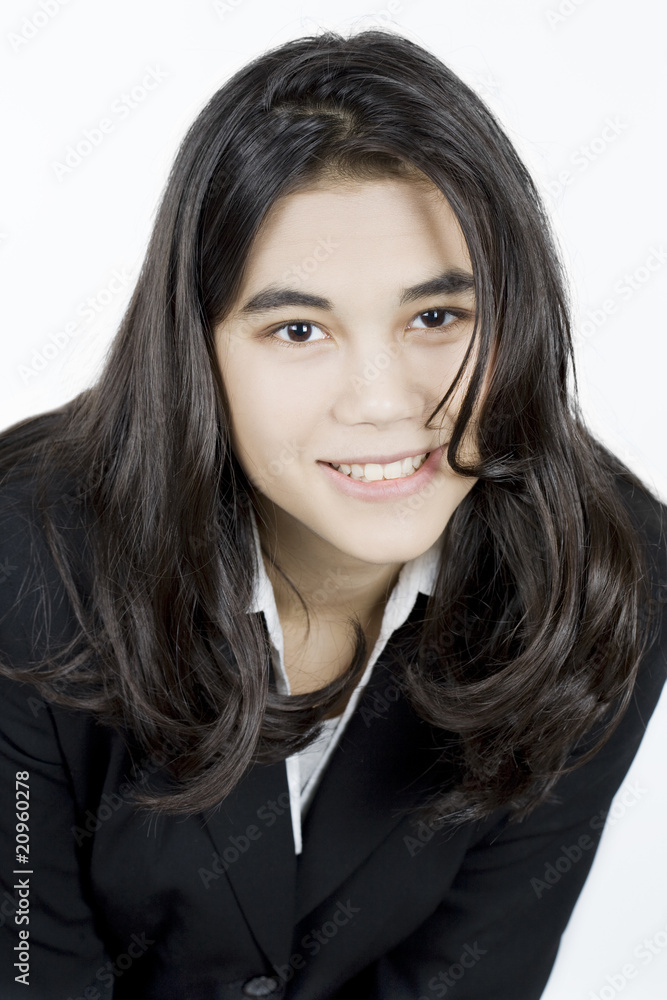 Young woman or teen in business suit Young woman or teen in business suit