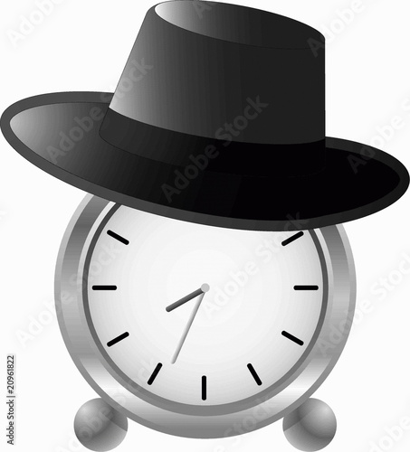 alarm-clock in hat
