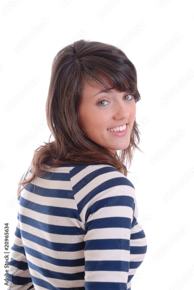 Pretty brunette looking back Pretty brunette looking back