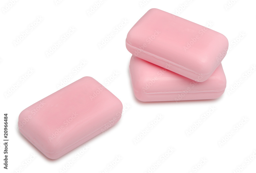 Three soaps of pink color Three soaps of pink color