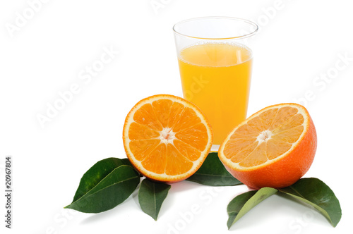 Orange juice isolated on a white