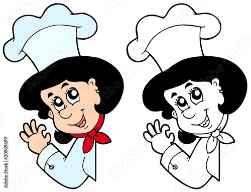Lurking woman chef