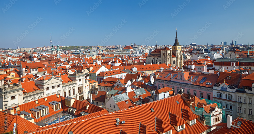 Obraz premium Red roofs of Old Town, Prague, Czech Republic