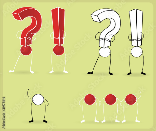 question and exclamation signs