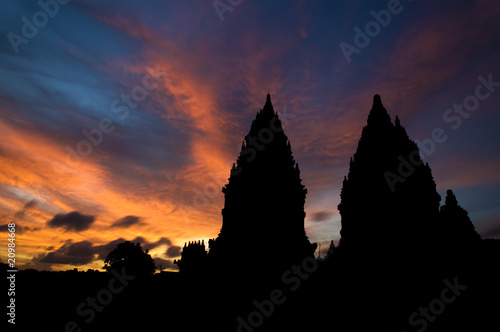 Hindu temple in sunset