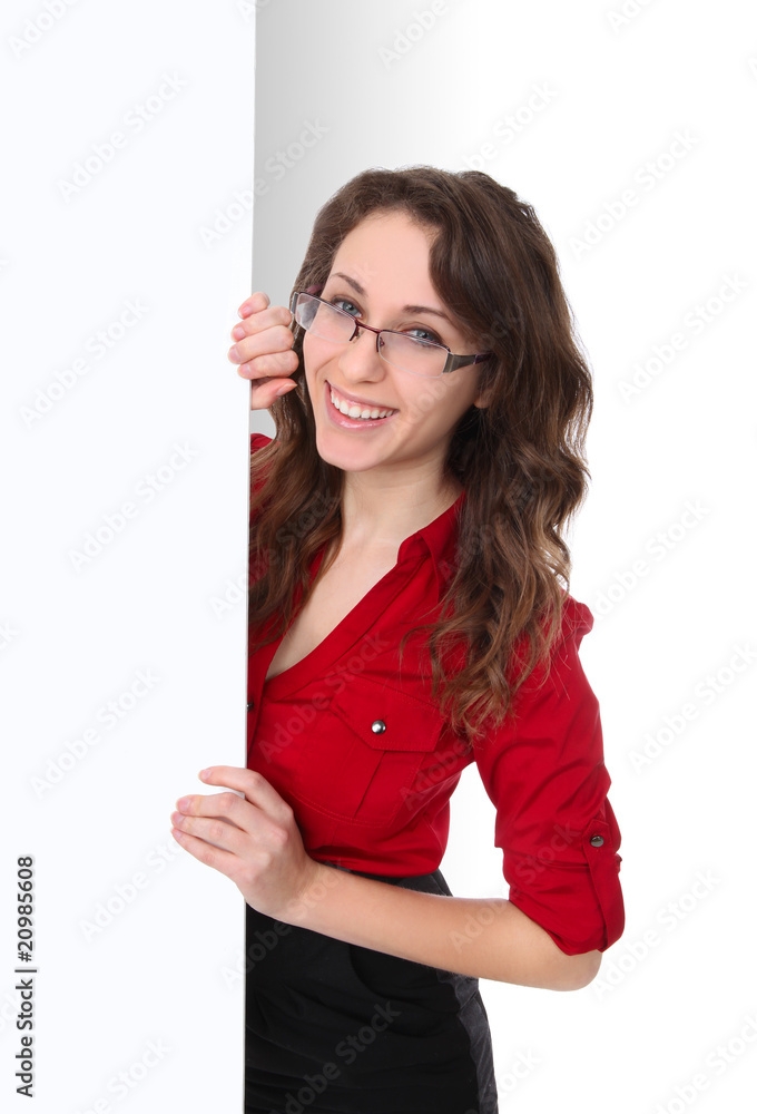 Business Woman with Sign Business Woman with Sign