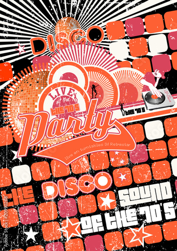 Partyflyer Vorlage Retro Disco Party