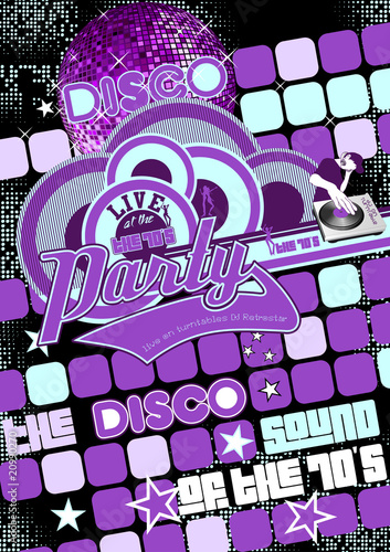 Partyflyer Vorlage Retro Disco Party