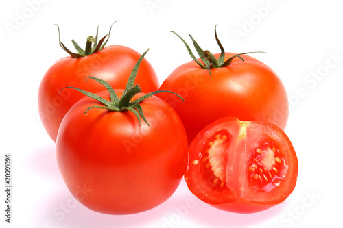 Fresh red tomatoes isolated