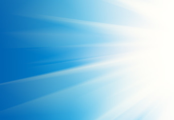 White rays shining over blue background